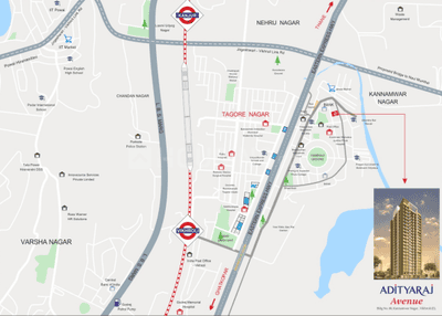 Project Image of 385.99 - 596.0 Sq.ft 1 BHK Apartment for buy in Adityaraj Avenue