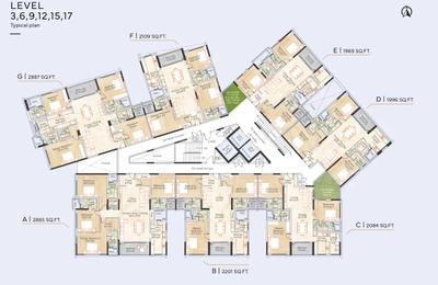 Project Image of 1969.0 - 2887.0 Sq.ft 3 BHK Apartment for buy in Appaswamy Skylon