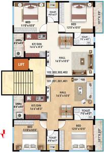 Deep Akash Platina Akash Platina Cluster Plan from 1st to 4th Floor 1