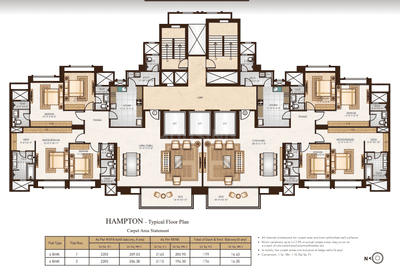 Project Image of 2112.96 - 2163.01 Sq.ft 4 BHK Apartment for buy in Hiranandani Hampton