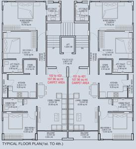 Project Image of 1086.83 - 1162.07 Sq.ft 3 BHK Apartment for buy in Zeenat Heights