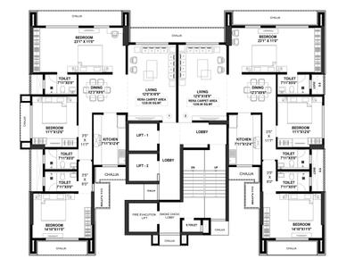 Project Image of 1230.0 - 2585.0 Sq.ft 3 BHK Apartment for buy in A P Mukta