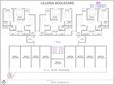 Project Image of 670.0 - 1478.0 Sq.ft 2 BHK Apartment for buy in Lilleria Boulevard