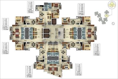 Project Image of 950.0 - 1740.0 Sq.ft 2 BHK Apartment for buy in Mantri Webcity