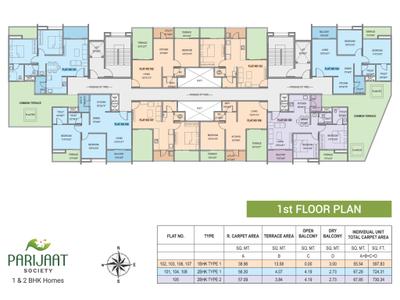Project Image of 413.98 - 614.51 Sq.ft 1 BHK Apartment for buy in GKC Parijaat