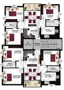 Project Image of 1000.0 - 1150.0 Sq.ft 3 BHK Apartment for buy in Viva Vicci
