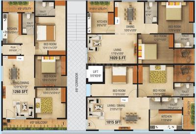 Project Image of 1015.0 - 1260.0 Sq.ft 2 BHK Apartment for buy in Bhoomatha Thanus Castle