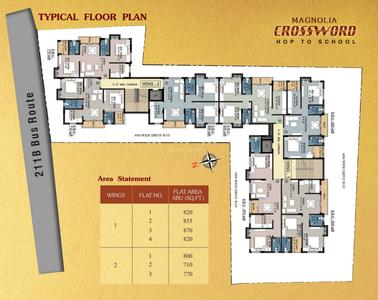 Project Image of 710.0 - 870.0 Sq.ft 2 BHK Apartment for buy in Magnolia Crossword