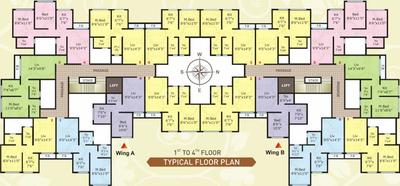 Parivar Residency WING A And B Cluster Plan from 1st to 4th Floor 1