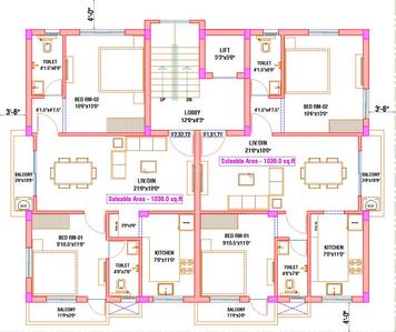 Project Image of 0.0 - 1036.0 Sq.ft 2 BHK Apartment for buy in Sri Sai Kavitha