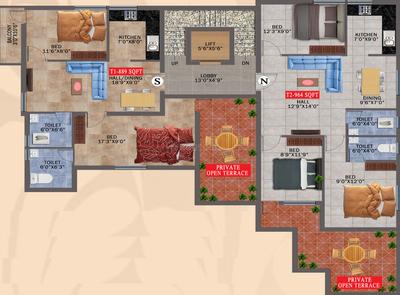 Project Image of 744.0 - 964.0 Sq.ft 2 BHK Apartment for buy in Srinivasa Sri Sakthi Nivas