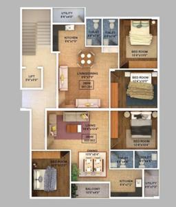 Project Image of 840 Sq.ft 2 BHK Apartment / Flat for sale in HBR Layout for Rs. 5300000