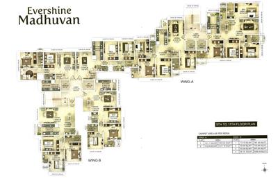 Project Image of 743.68 - 1303.63 Sq.ft 2 BHK Apartment for buy in Evershine Madhuvan