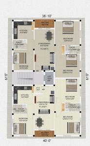 Project Image of 0.0 - 1211.0 Sq.ft 3 BHK Apartment for buy in Green Sai Ranga Flats
