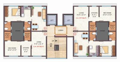 Project Image of 0.0 - 385.0 Sq.ft 1 BHK Apartment for buy in Western Rakhi Tower