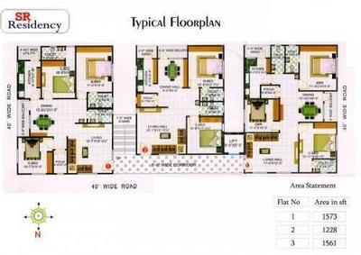 Project Image of 1228.0 - 1573.0 Sq.ft 2 BHK Apartment for buy in SR Residency