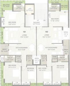 Project Image of 674.0 - 719.0 Sq.ft 3 BHK Apartment for buy in Vidhi Pratishtha A