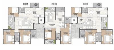 Project Image of 940.0 - 1216.43 Sq.ft 2 BHK Apartment for buy in Ranjekar Jagdeep