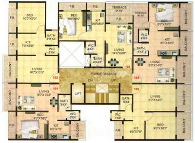Project Image of 635.0 - 645.0 Sq.ft 1 BHK Apartment for buy in Hari Om Vedant Ayush
