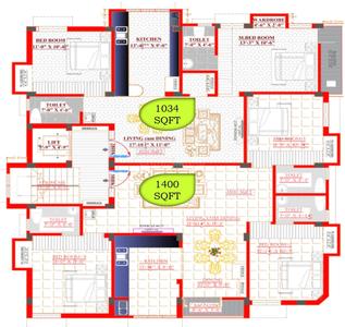 Project Image of 1034.0 - 1400.0 Sq.ft 2 BHK Apartment for buy in HP Kamakotiagam Flats