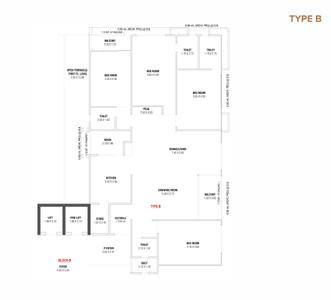 Project Image of 1933.52 - 2066.24 Sq.ft 4 BHK Apartment for buy in Nest Anantam