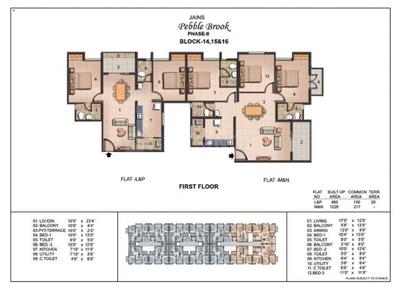 Project Image of 0.0 - 1033.0 Sq.ft 2 BHK Apartment for buy in Jain Pebble Brook