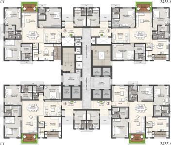 Project Image of 1955.0 - 2866.0 Sq.ft 3 BHK Apartment for buy in Rajapushpa Aurelia
