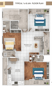 Project Image of 0.0 - 1650.0 Sq.ft 3 BHK Apartment for buy in Ekveera Swaraj Residency
