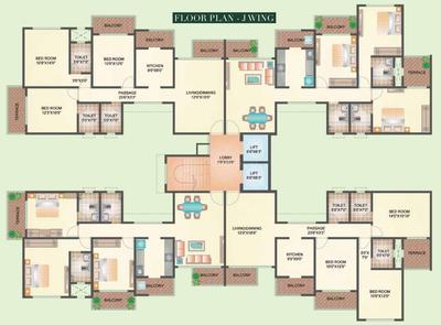 Project Image of 0.0 - 948.0 Sq.ft 3 BHK Apartment for buy in Ekta Greenville Phase 1 Wing I And J