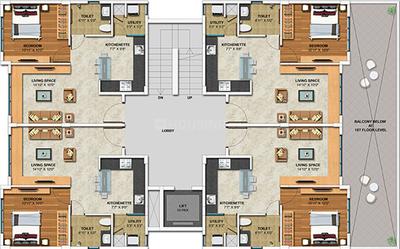 Project Image of 0.0 - 700.0 Sq.ft 1 BHK Apartment for buy in Srivari Saarang Apartment