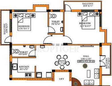 Project Image of 1105.0 - 1176.0 Sq.ft 2 BHK Apartment for buy in JKB Sri Gokulam