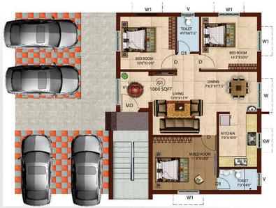 Project Image of 870.0 - 1000.0 Sq.ft 2 BHK Apartment for buy in GK Sunshine