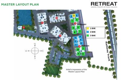 Project Image of 895.0 - 1267.0 Sq.ft 2 BHK Apartment for buy in Retreat at Godrej Prakriti