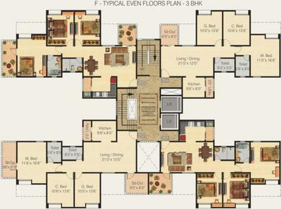 Project Image of 988.0 - 1483.0 Sq.ft 2 BHK Apartment for buy in Nyati Equatorial