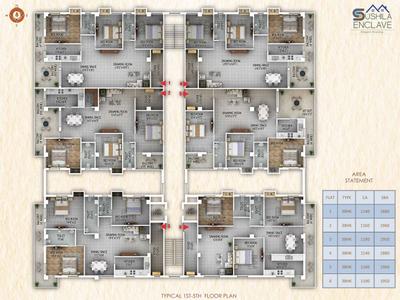 Project Image of 1880.0 - 1960.0 Sq.ft 3 BHK Apartment for buy in EDOT Shushila Enclave