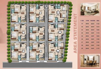 Project Image of 1000.0 - 1480.0 Sq.ft 2 BHK Apartment for buy in Mythri Crescent Square