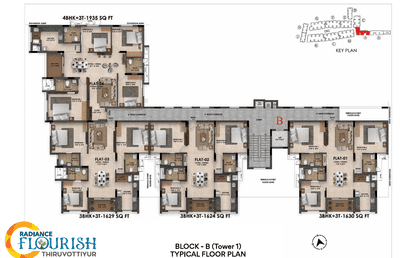 Project Image of 608.0 - 1935.0 Sq.ft 2 BHK Apartment for buy in Radiance Flourish