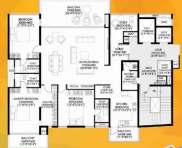 Project Image of 2561.0 - 2947.0 Sq.ft 3 BHK Apartment for buy in Dr K Balaraman Krsna Laburnum