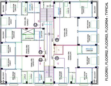 Hills Hill View Apartment A Cluster Plan from 1st to 4th Floor 1