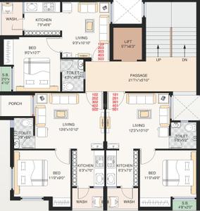 Project Image of 286.64 - 336.37 Sq.ft 1 BHK Apartment for buy in Rudra Krishna Elegance