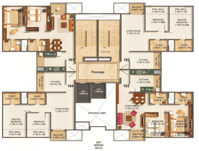 Project Image of 638.3 - 981.67 Sq.ft 2 BHK Apartment for buy in Kumar Palmspring Towers