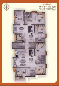 Project Image of 1297.0 - 1322.0 Sq.ft 3 BHK Apartment for buy in Sri Jasmine Apartment