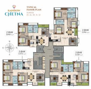 Project Image of 1040.0 - 1396.0 Sq.ft 2 BHK Apartment for buy in Rainbow Chetna