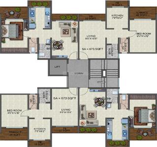 Project Image of 350.0 - 558.0 Sq.ft 1 BHK Apartment for buy in Shubham Jijai Complex