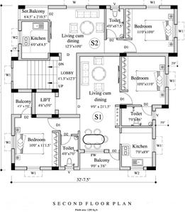 K R Rajan Flats Rajan Flats Cluster Plan for 2nd Floor 1