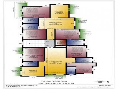 Project Image of 1356.0 - 1378.0 Sq.ft 3 BHK Apartment for buy in Swathi Apartment