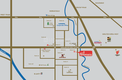 Project Image of 484.05 - 888.56 Sq.ft 1 BHK Apartment for buy in Ajnara Ambrosia Phase 1 Tower A B C D And E