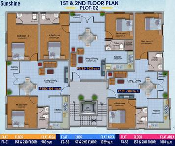 Project Image of 679.0 - 1663.0 Sq.ft 1 BHK Apartment for buy in Blucon Sunshine