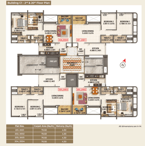 Project Image of 586.63 - 764.24 Sq.ft 2 BHK Apartment for buy in Kumar Princetown Tower C1