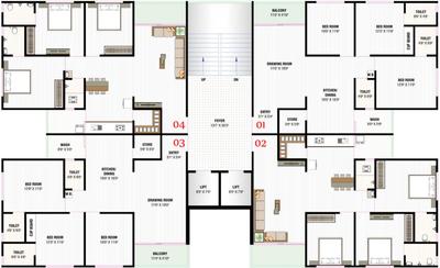 Project Image of 941.41 - 1125.91 Sq.ft 3 BHK Apartment for buy in Shreenath Shubham Sky Track